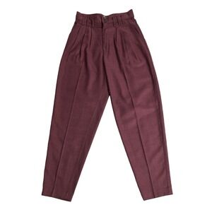 Vintage 80s 90s Memphis Pants Womens 7 Houndstooth Pleated High Rise Academia
